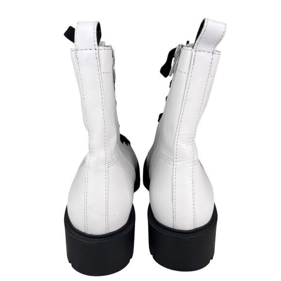 Steve Madden Checker Combat Boots White 9 - Picture 3 of 13